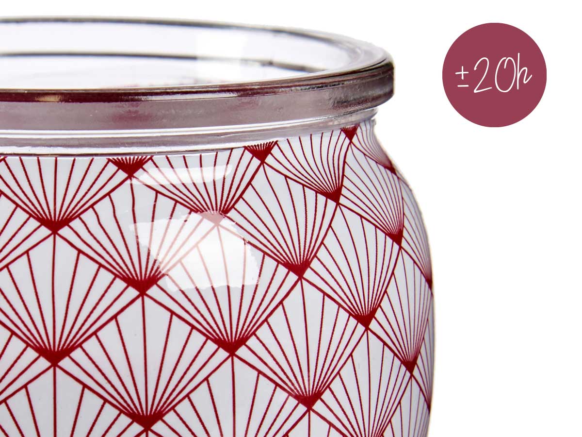 Candela Profumata 7,5 x 6,3 x 7,5 cm Rosso Granato Vetro Cera - 4