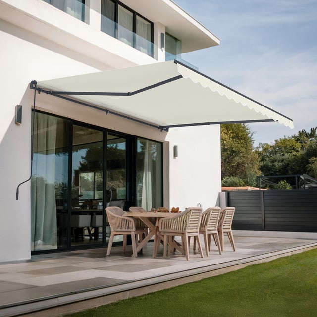 Store banne monobloc VECCHIO 4m x 3m - Toile premium 320g/m2 Beige
