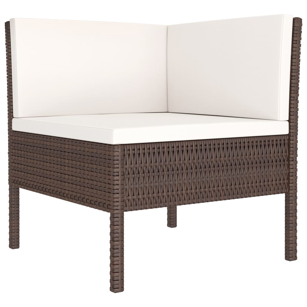Maison Exclusive - Set Divani da Giardino 3 pz con Cuscini in Polyrattan Marrone - 3