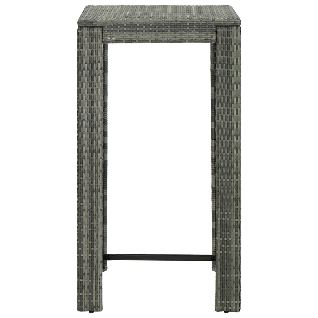 Maison Exclusive - Tavolo da Bar da Giardino Grigio 60,5x60,5x110,5 cm Polyrattan - 7