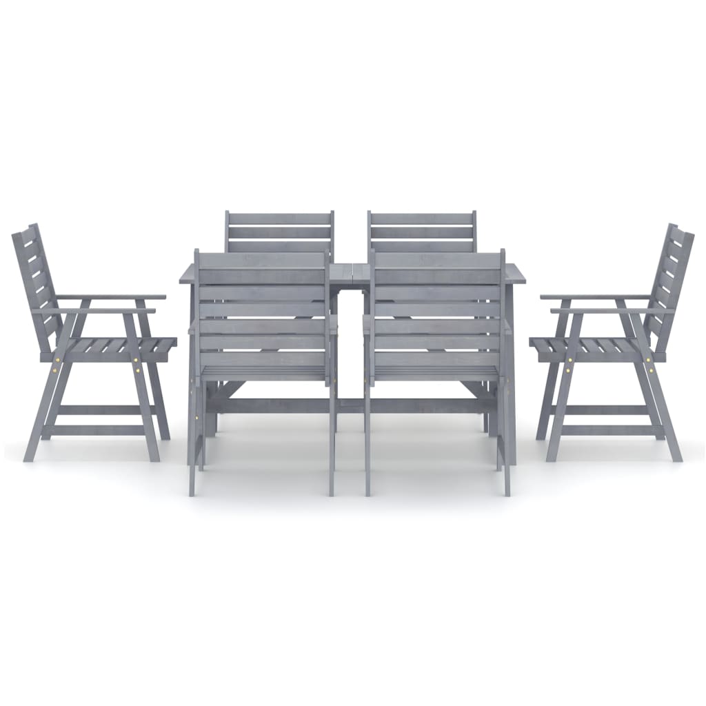 Set Da Pranzo Da Giardino 7 Pezzi In Legno Di Acacia - Tavolo Ovale E Sedie Pieghevoli, Marrone - Foto 6