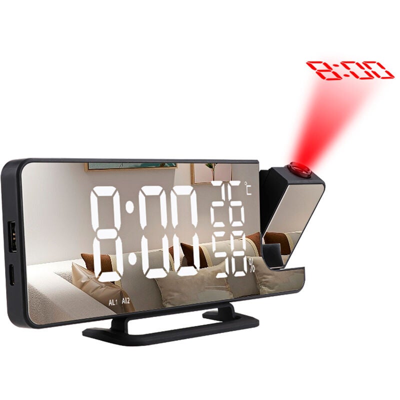 Drfeify réveil électronique Horloge miroir numérique avec grand écran Drfeify réveil électronique Horloge miroir numérique avec grand écran