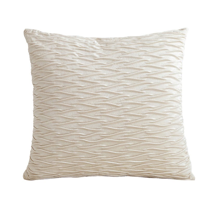 2 Federe Per Cuscini Decorative 45x45 Cm, In Jacquard Con Motivo A Rombi Double Face: Un Lato Fantasia, Un Lato Velluto Liscio. Cerniera Nascosta. Per Divano, Letto, Outdoor. NiNi ALL, Bianco.
