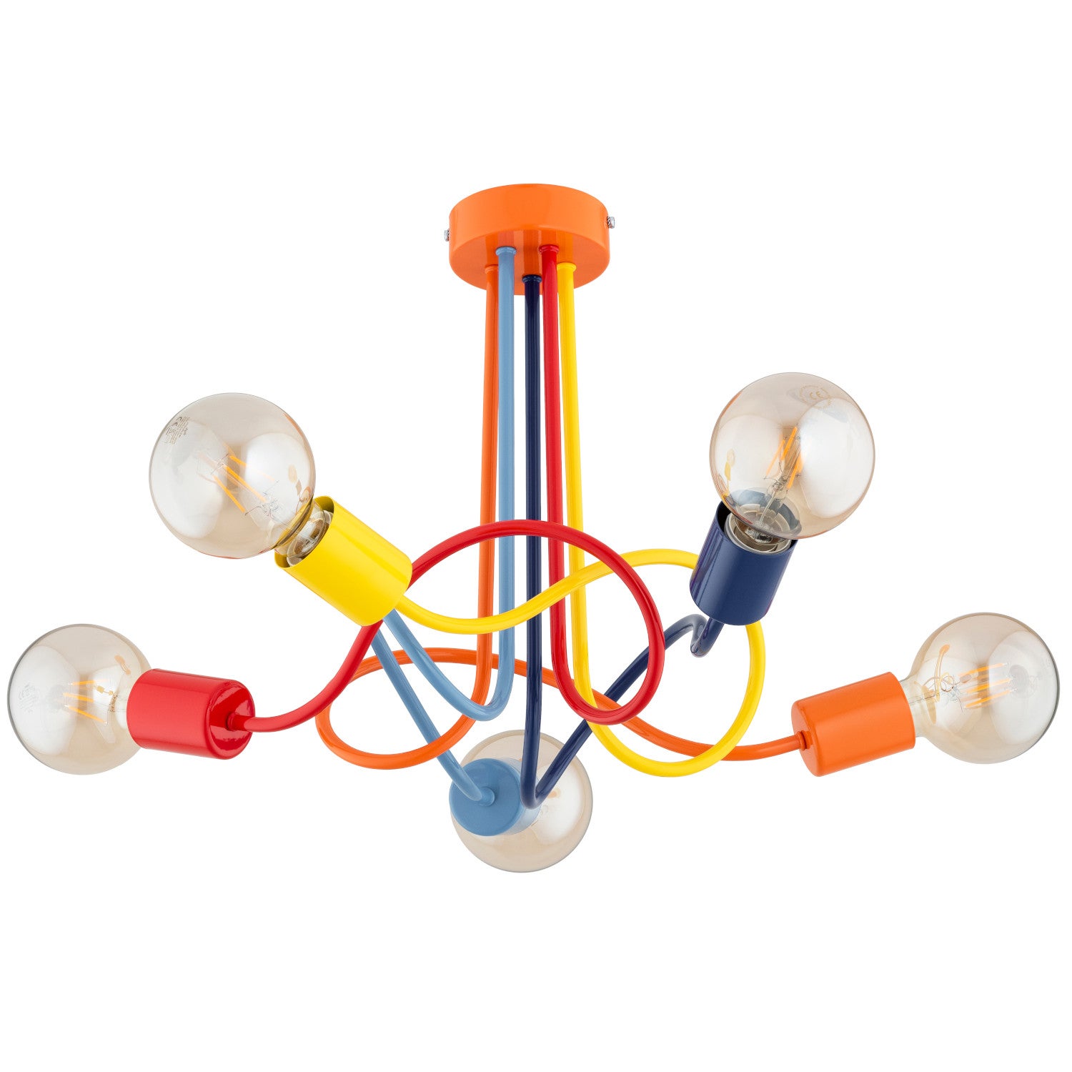Lampa sufitowa wisząca Wingo multikolor 5xE27x15W dziecięca wym: 36 x 51 x 51 cm metal Alfa