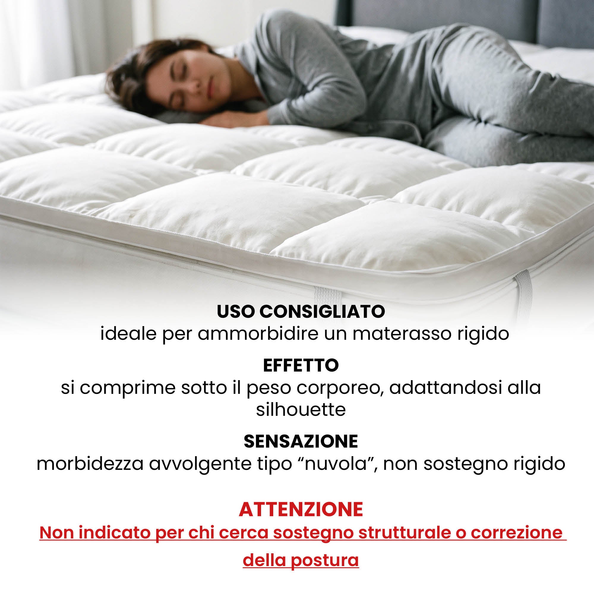 TOPPER PLUS ACOLCHADO CON ELÁSTICO, FUELLE DE 6 cm, MATRIMONIAL 160x195 cm - 3