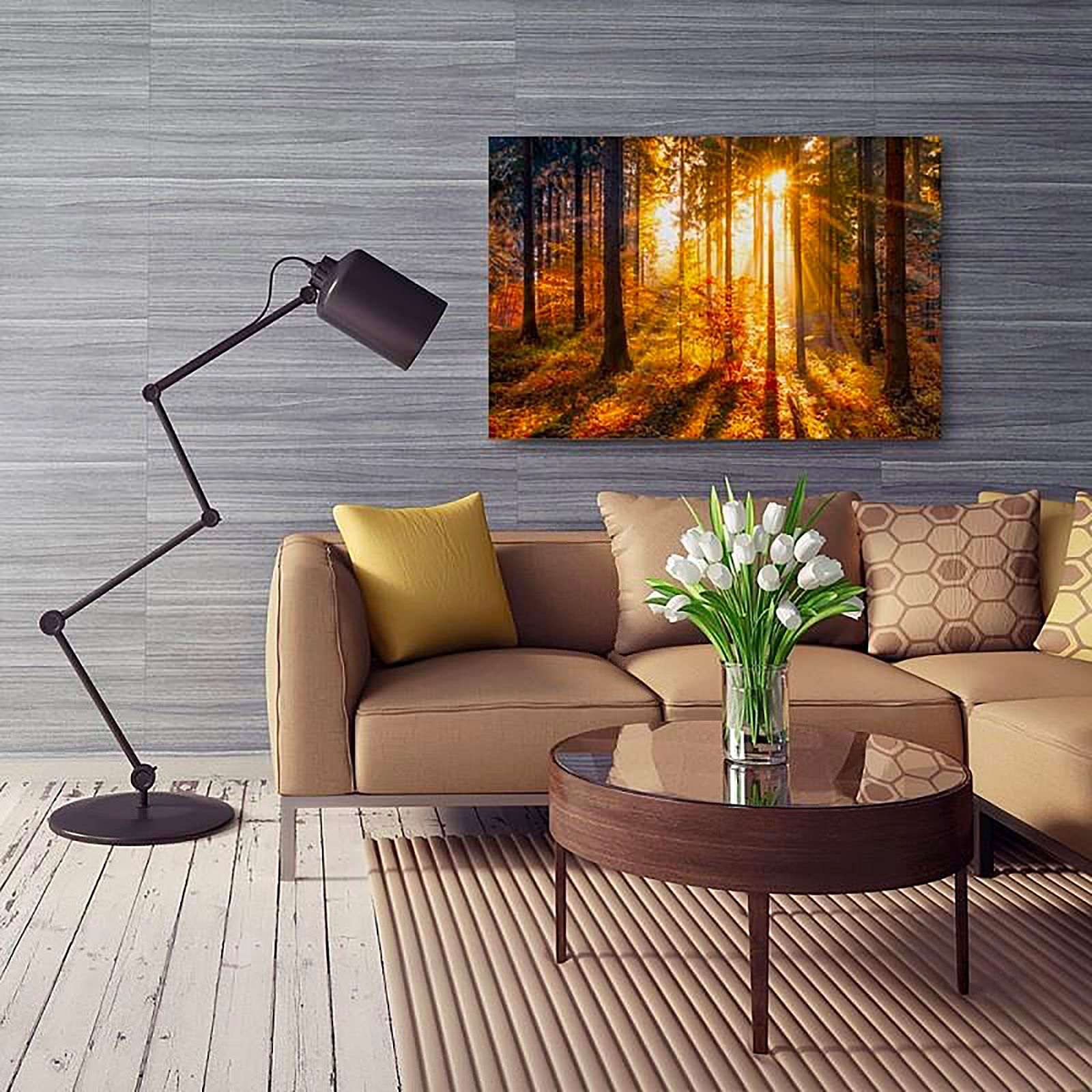 Tableau coucher du soleil de la forêt - 120 x 80 cm - 4