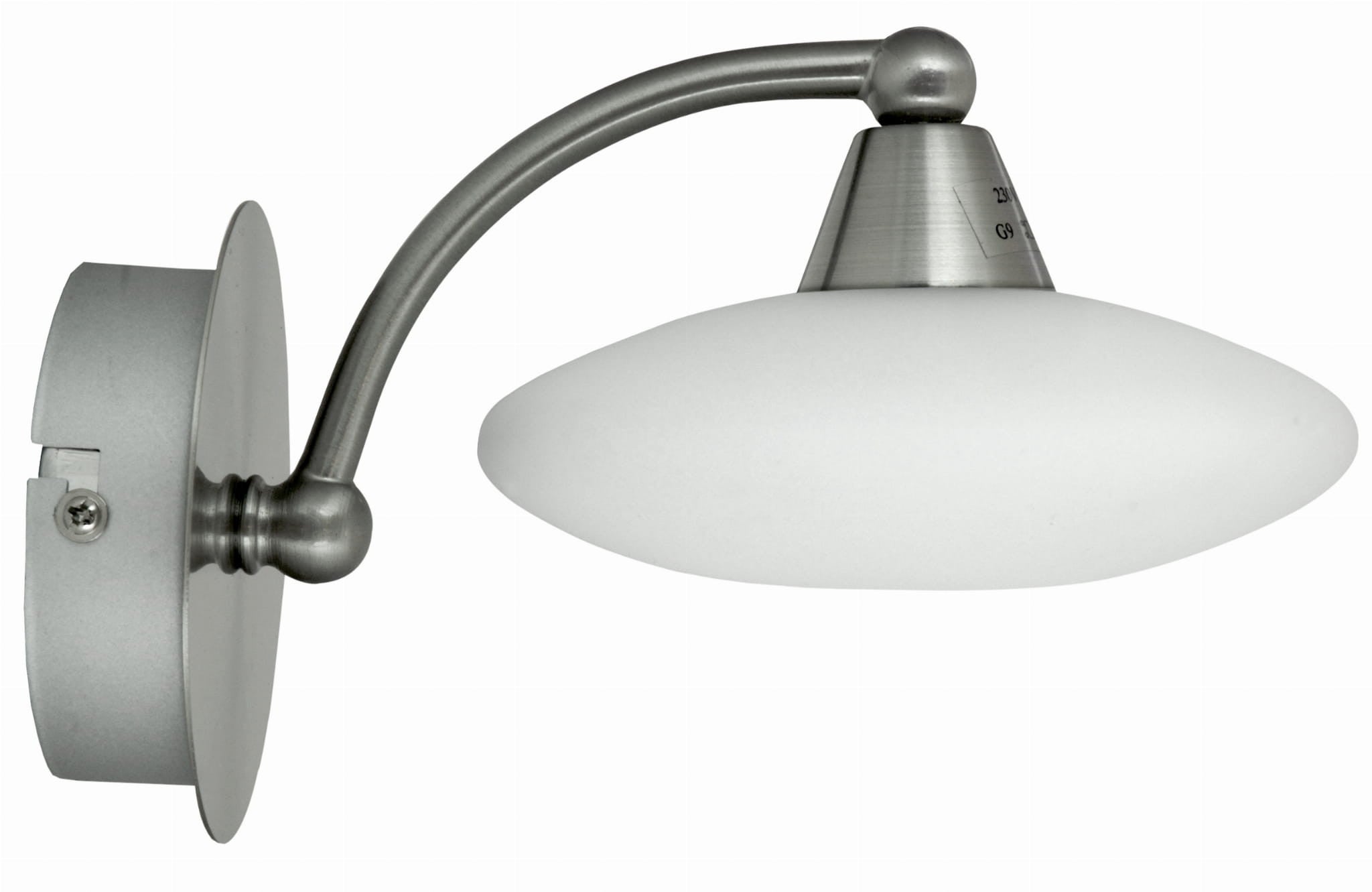 Kinkiet ścienny Elisa srebrno-biały 1xG9x40W wym: 13 x 14 x 20 cm szkło IP20 Candellux