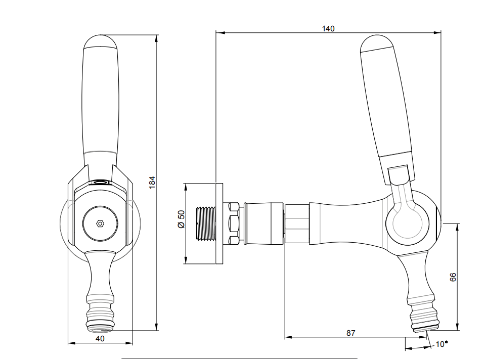 Rubinetto da giardino ad innesto rapido INGENIUS CYGNUS completo in ottone cromato IG480COL01 - Cromo - Bianca - 3