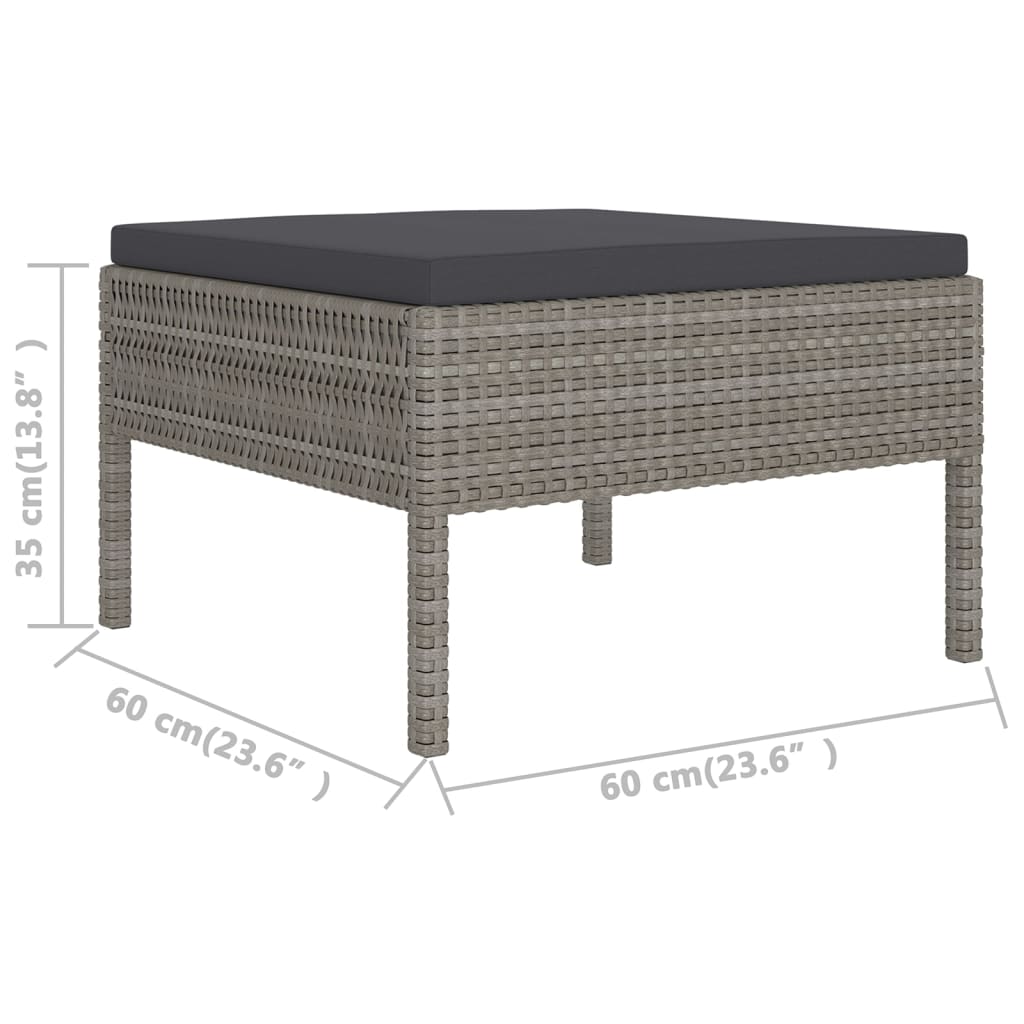Maison Exclusive - Set Divani da Giardino 9 pz con Cuscini in Polyrattan Grigio - 6