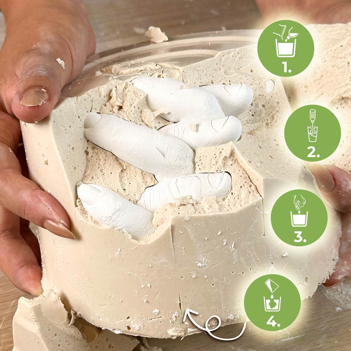K per colata a mano per coppie o familiari, k per scultura