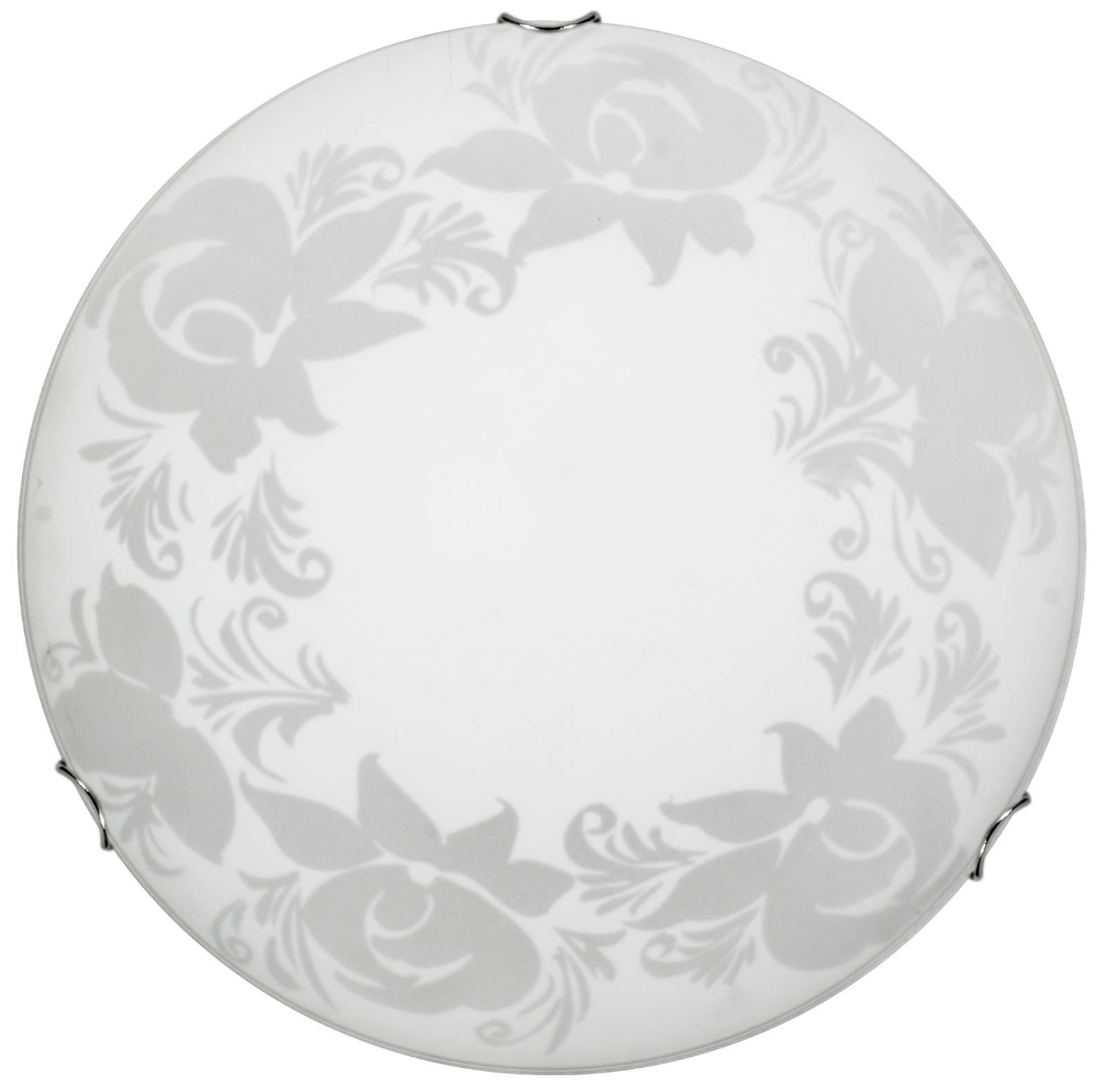 Plafon Beris okrągły chromowany biały 1xE27x20W wym: 9 x 30 cm IP20 szkło Candellux