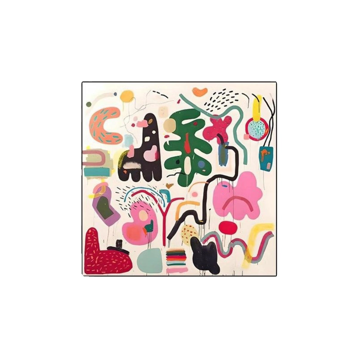 30 x 30 cm Art mural abstrait tendance et mignon, affiche élégante et colorée, décoration murale minimaliste moderne pour chambre et salle de bai - 3