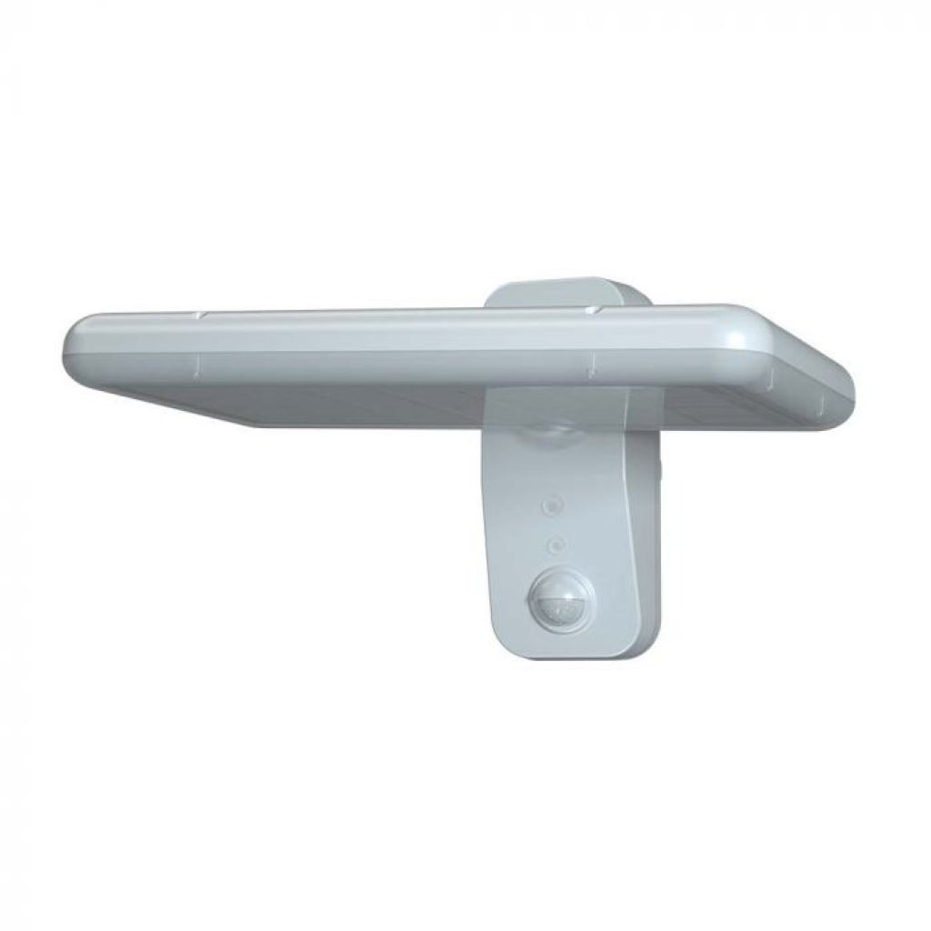 Lampă Solară LED Exterior V-Tac 15W 2000lm cu Senzor PIR, CCT 4000K/6000K, IP65, Alb