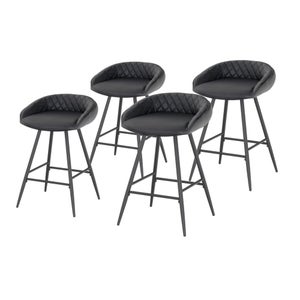Set 4 Sgabelli Da Bar In Metallo Grezzo - Altezza 66 Cm, Stile Industriale, Per Isola Cucina
