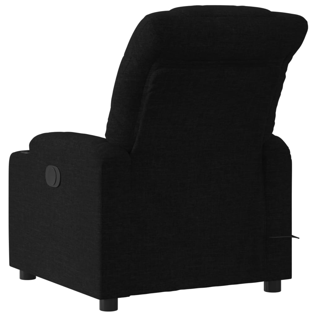 Fauteuil de massage inclinable en tissu noir - 4