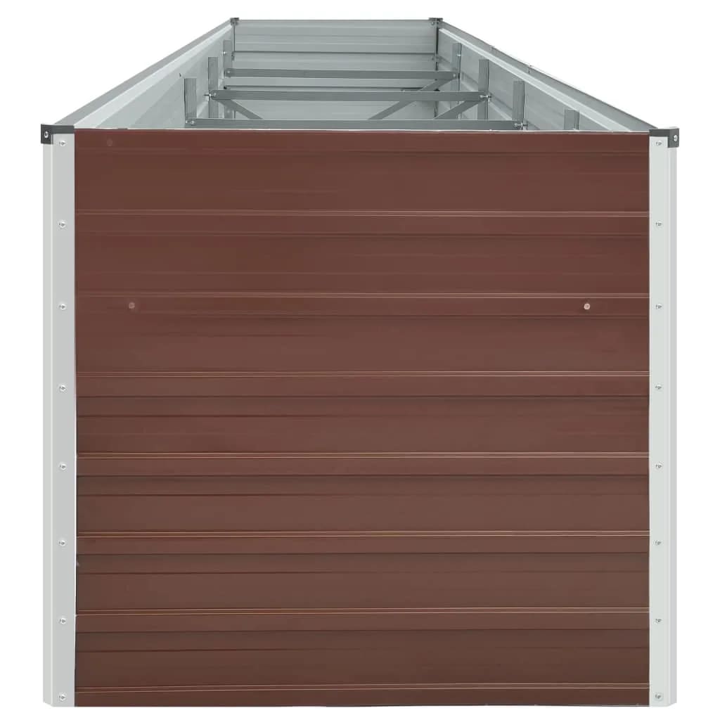 Maison Exclusive - Lit surélevé de jardin Acier galvanisé 400x80x45 cm Marron - 4