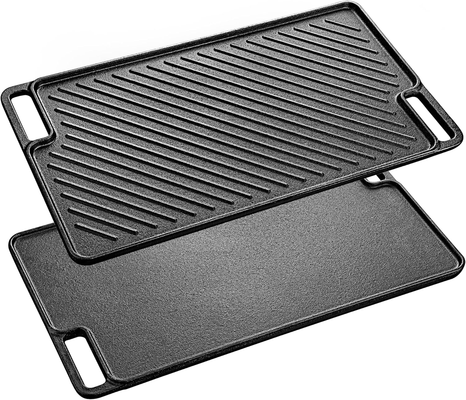Plaque de Cuisson Barbecue en Fonte, Poêle Deux Côtés Utilisables de ...