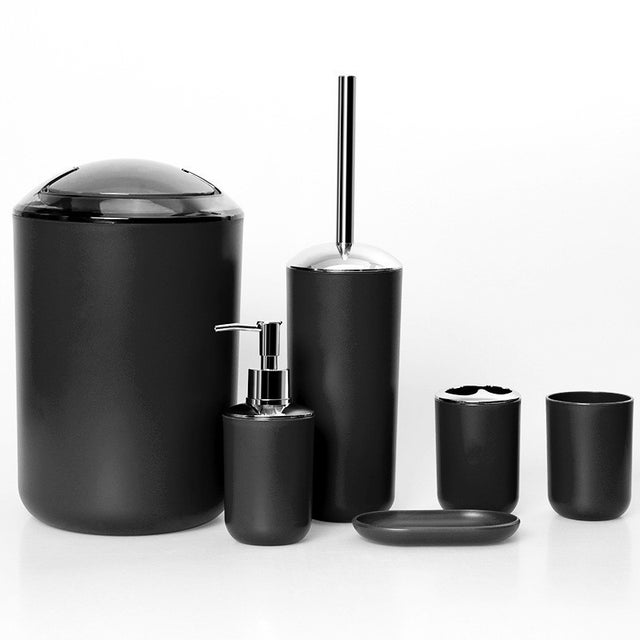 Set Accessori Bagno In Resina – Portasapone Con Design Scanalato – Colore Nero Opaco