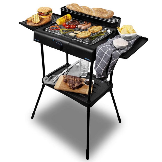 Cecotec PerfectSteak 4250 - Barbecue elettrico da 2400 W, griglia in acciaio inox, staffe di grande superficie, 3 livelli di altezza e pannello antive