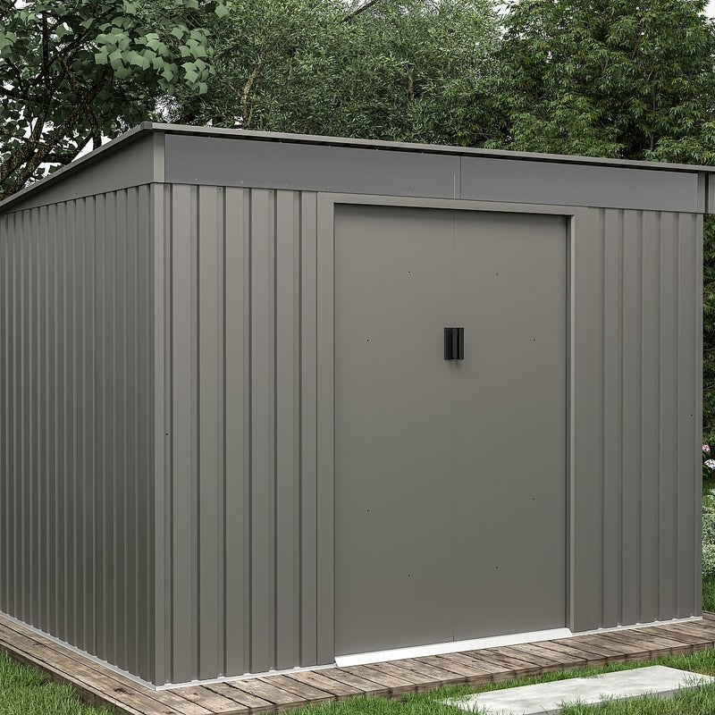 Wiata ogrodowa ze stali galwanizowanej w kolorze szarym 4,29 m² - FOLCO