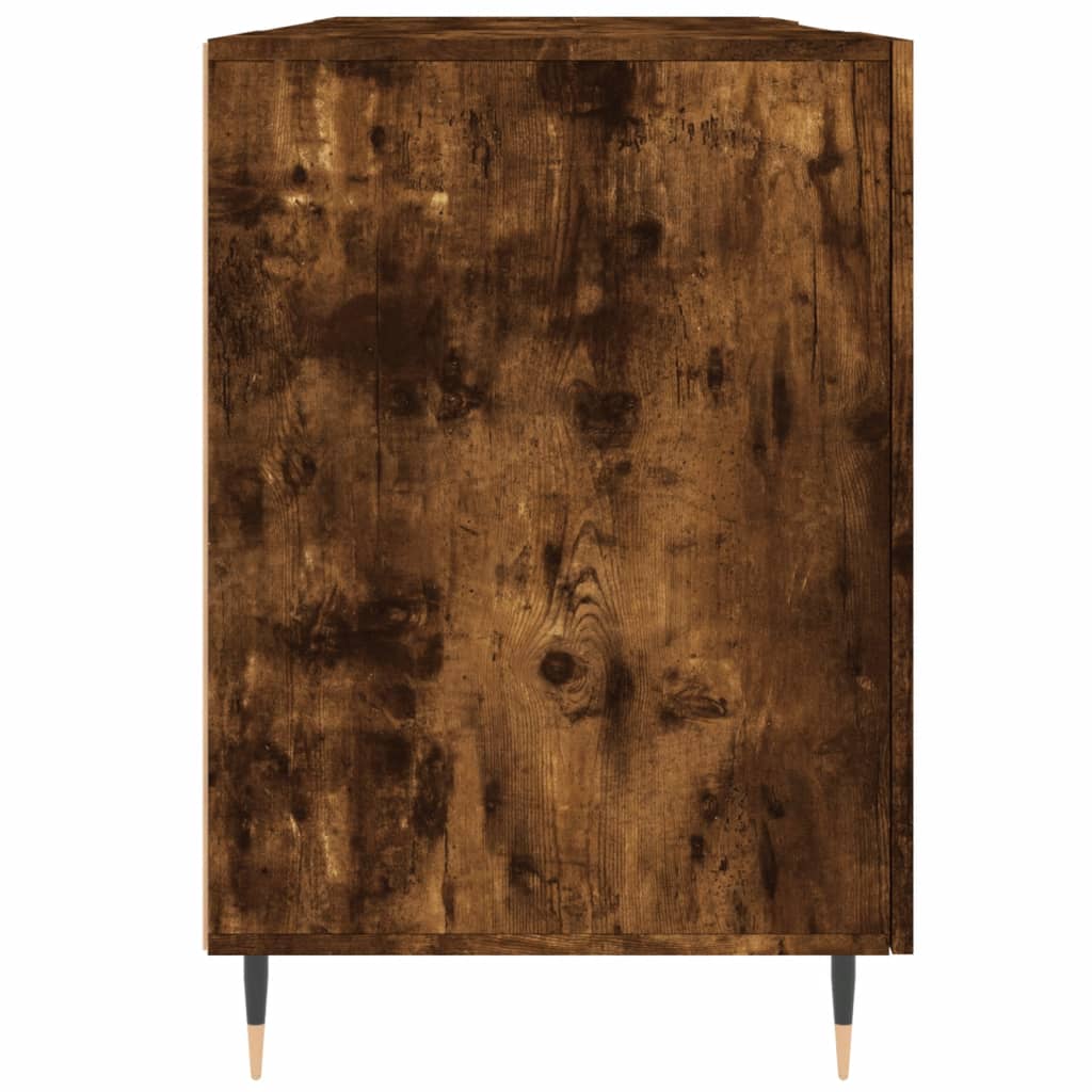 Bureau，Table de travail，Table d'étude chêne fumé 140x50x75 cm bois d'ingénierie CWV67642 - 7
