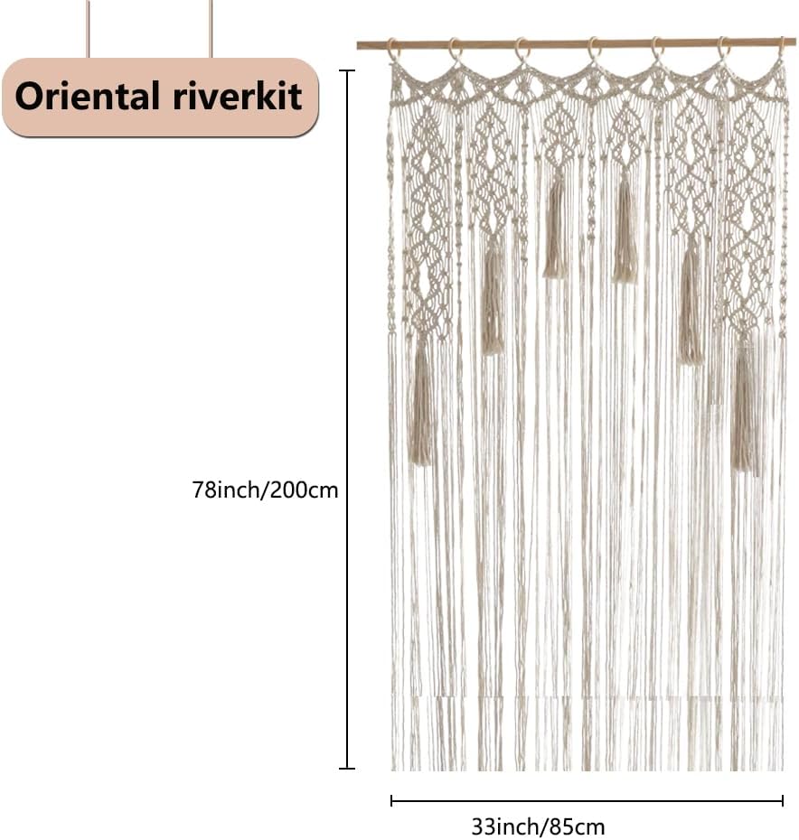 Rideau de porte en dentelle de Bohème, décoration murale tissée à la main, (85 * 200 cm - type A) - 2