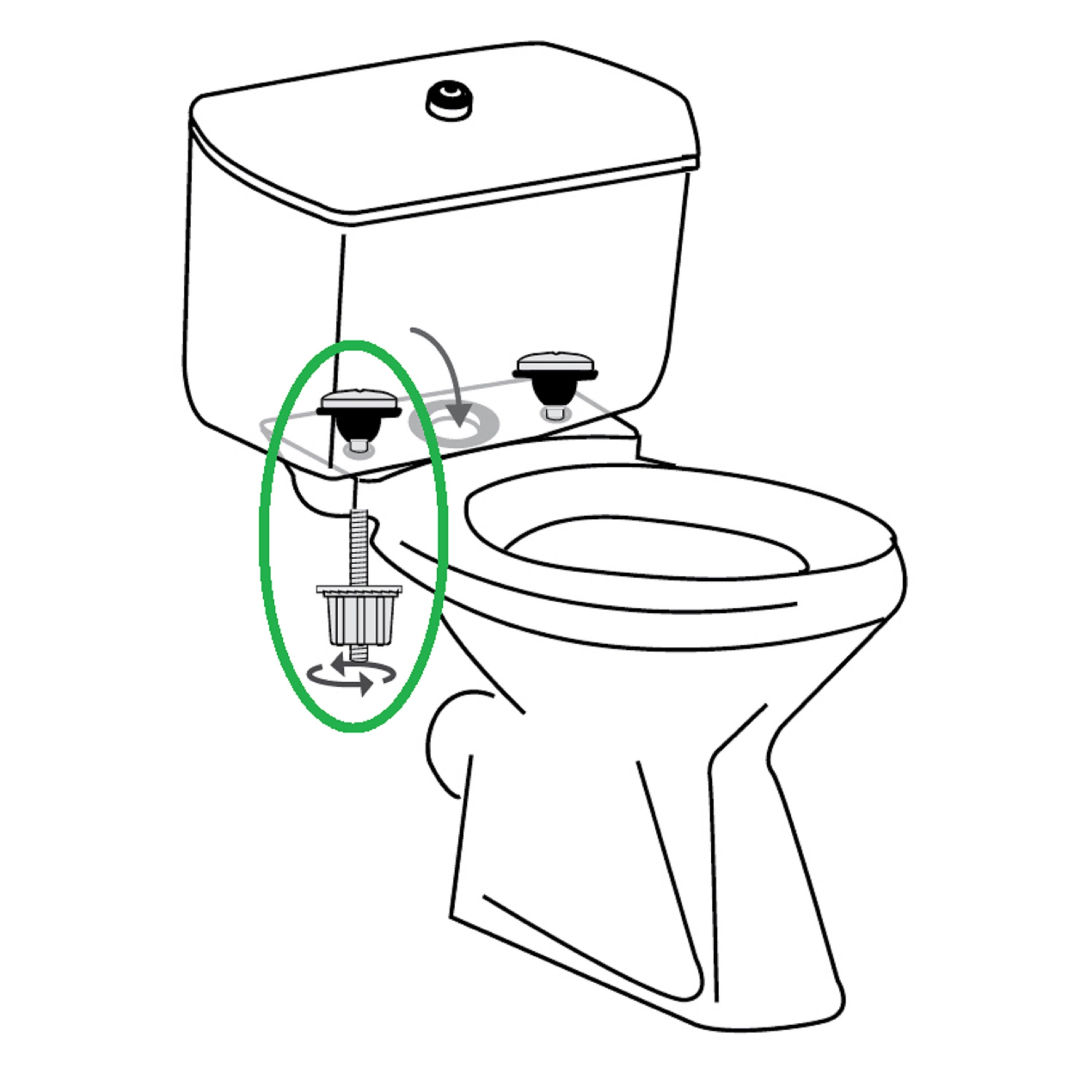 Fixation de réservoir WC apparent, attenant à la cuvette