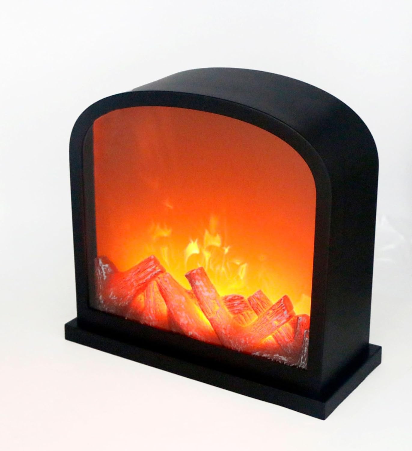 Lampa kominkowa LED z symulacją, zasilana przez USB i baterie, bezpłomieniowa, z symulacją płomienia, miniaturowa dekoracja kominka