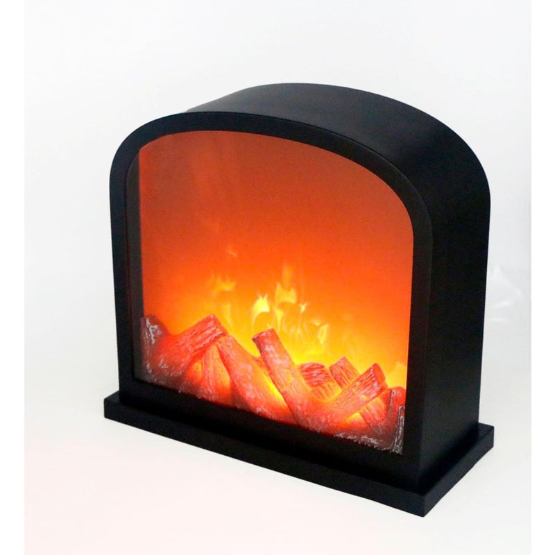 Lampa kominkowa LED z symulacją, zasilana przez USB i baterie, bezpłomieniowa, z symulacją płomienia, miniaturowa dekoracja kominka
