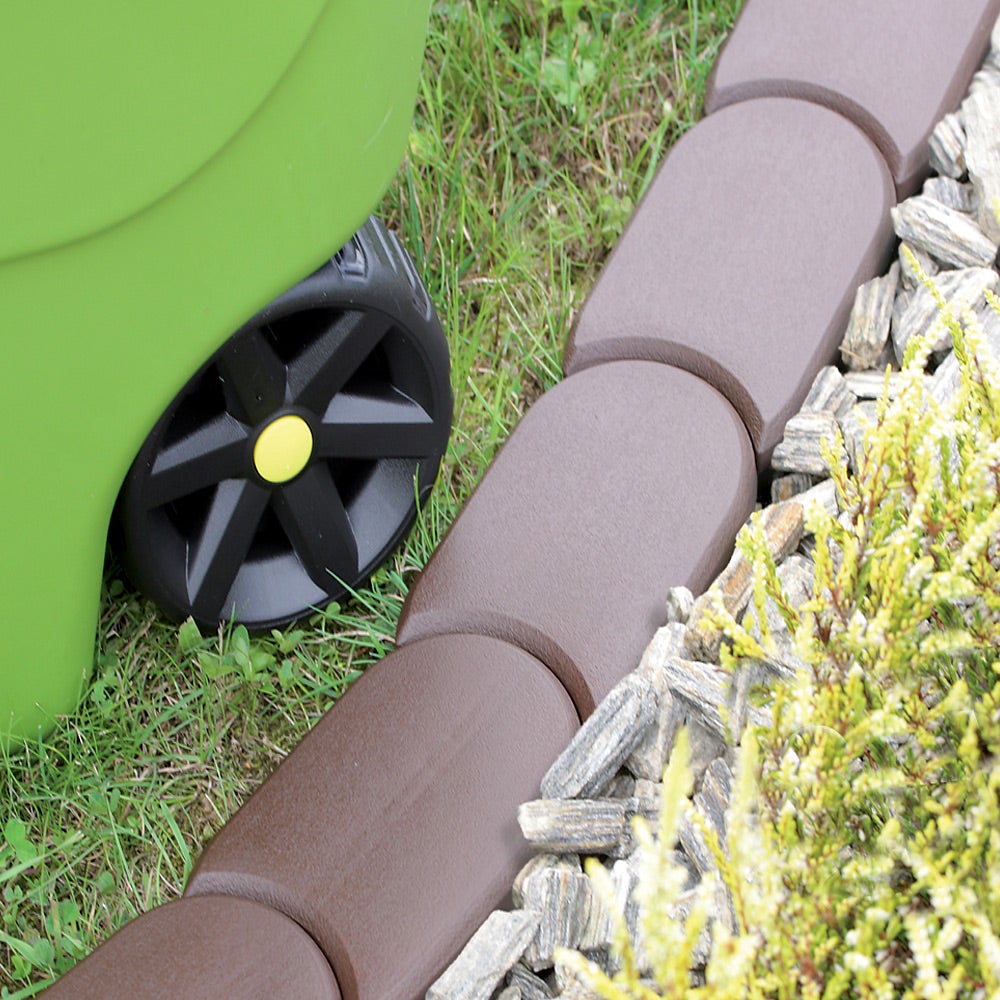 DEUBA® Bordure de jardin plastique 3,80m résistante intempéries UV piquet terre bordure parterre plate-bande délimitation design plat gris - 3