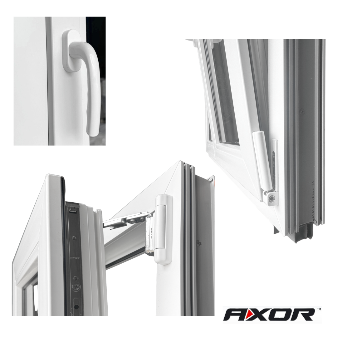 Janela PVC reforçado 80×60 cm branca oscilobatente direita | Vidro fosco – Perfil Aluplast - 3