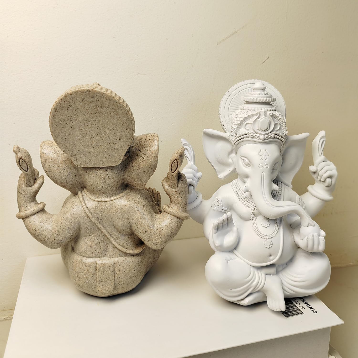 PIGPIGFLY Indyjska figurka bożka, dekoracja domu, starożytna grecka figurka, dekoracja biura, rzeźba z żywicy poliestrowej (13 cm/biała) - 4