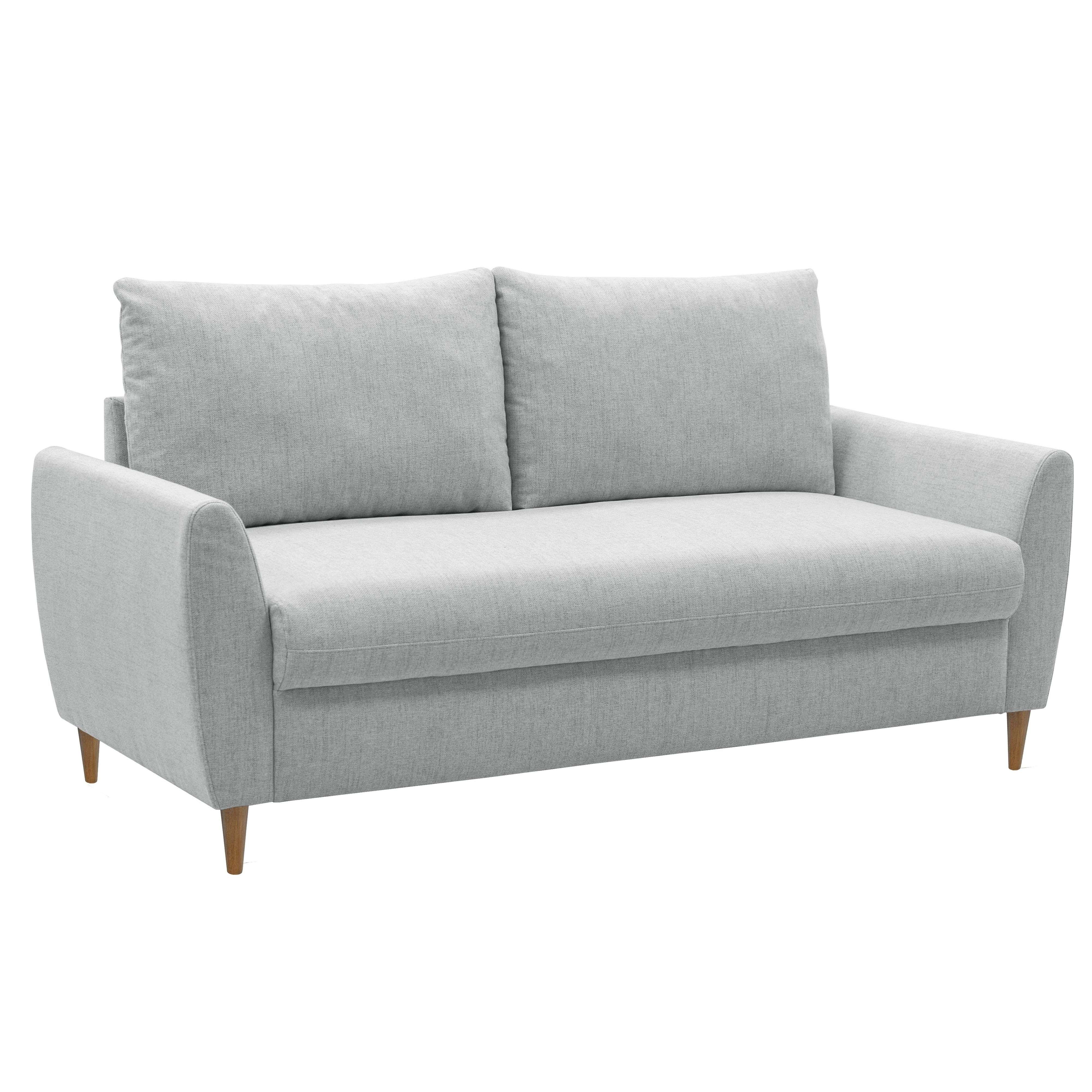 Sofá de 3 plazas mave salón comedor estilo contemporáneo en color gris con patas de madera 180 cm