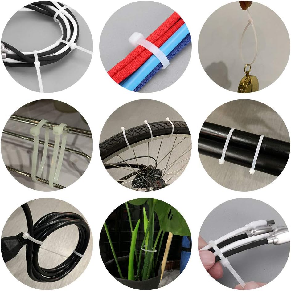 Collier de Serrage Réutilisable Plastique, 200 mm x 3,6 mm, Attache Câble Réutilisables, Serre Câbles Rilsan Nylon, Colliers Serre-Cable 200mm, Noir, - 4
