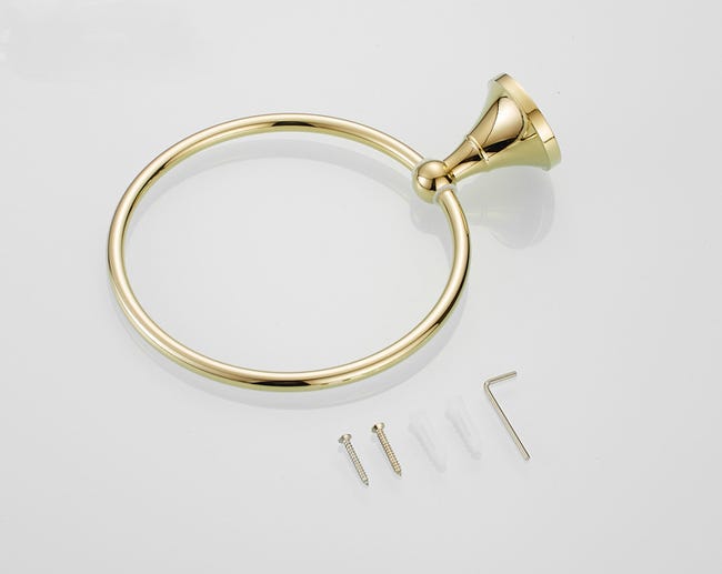 Elegante portasciugamani ad Anello in Ottone Vintage per Bagno e Cucina, portasciugamani Rotondo da Parete con Finitura Dorata, Soluzione di stoccaggio Elegante e Funzionale Elegante portasciugamani ad Anello in Ottone Vintage per Bagno e Cucina, portasciugamani Rotondo da Parete con Finitura Dorata, Soluzione di stoccaggio Elegante e Funzionale