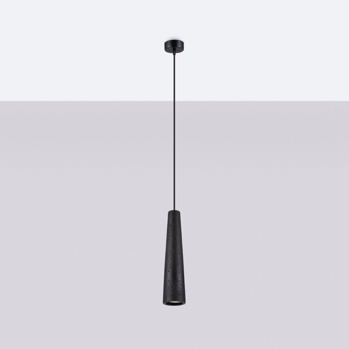 Lampa wisząca ZYNTRIA czarna beton LED 4000K - 8x8x125cm Sollux