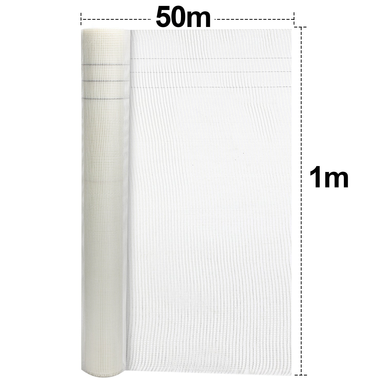50m² Armature fibre de verre treillis, résistant en fibre de verre, toile de renfort 4x4mm 160g/㎡ Blanc - 2