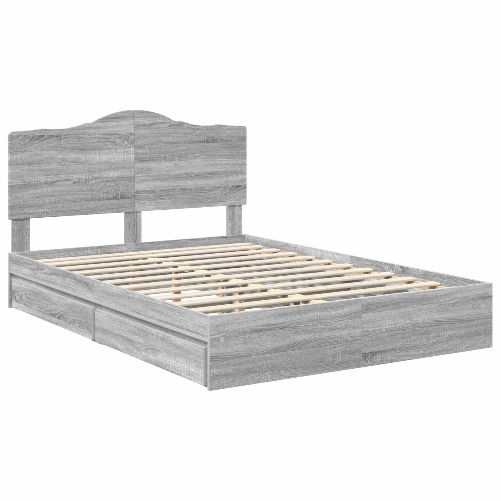 Lit de Rangement Gris 140 x 200 cm Bois d'ingénierie - 4