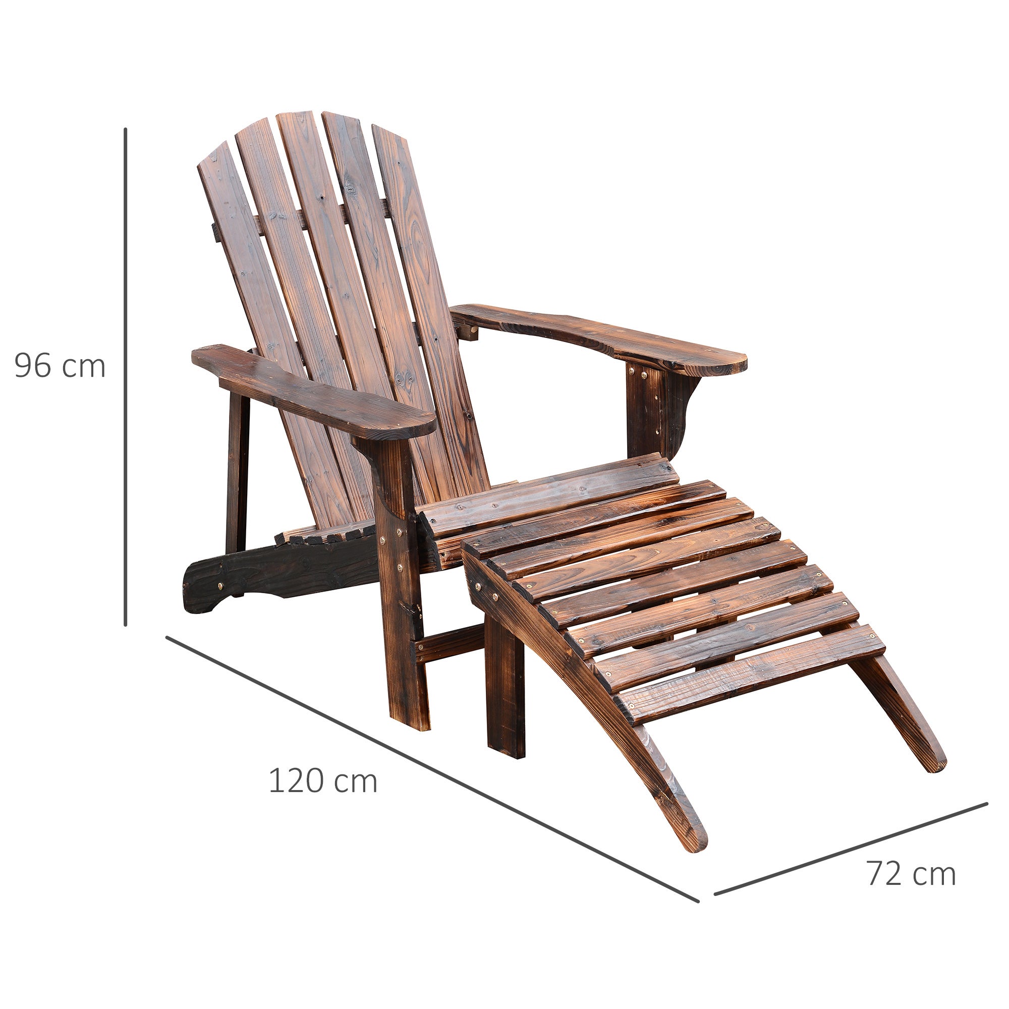 Adirondack fauteuil de jardin avec repose-pied - 3