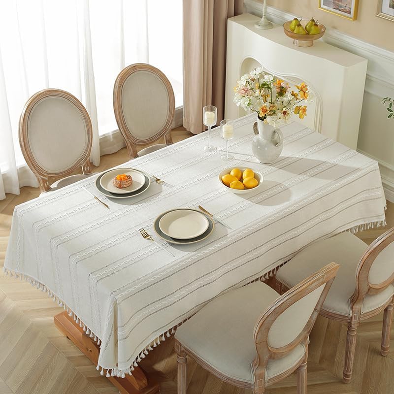 Kwadratowy, plamoodporny, bawełniano-lniany obrus – wodoodporny, zmywalny, elegancki na stolik kawowy, piknik, do dekoracji biura i rodzinnej kuchni
