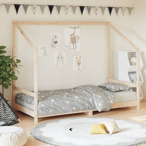 Lit Enfant En Forme De Maison - Cadre En Pin Et MDF - Dimensions 90x200 Cm - Toit Et Fenêtre Inclus - Sans Matelas