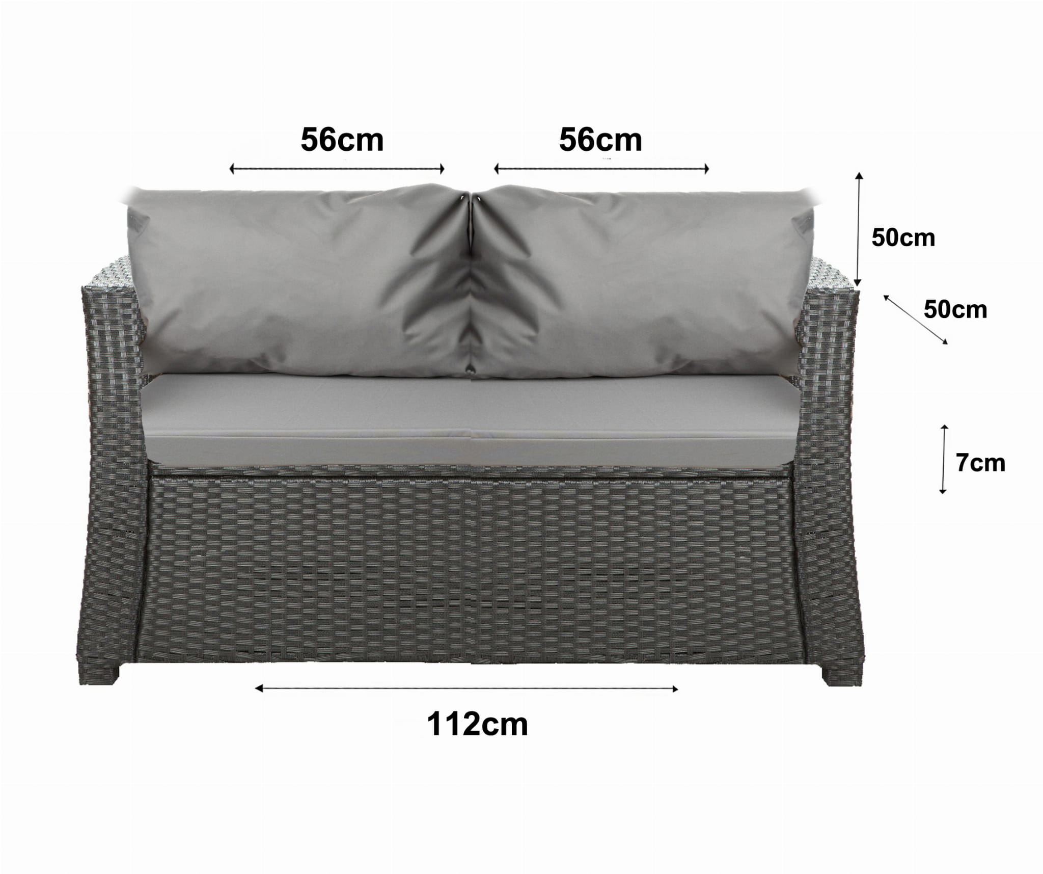 Set Divano 3 Posti Rattan Beige Chiaro Cuscino In Tessuto Di Cotone Resistenza Media Interno Esterno Naturale Maratea 79587799 - Foto 5