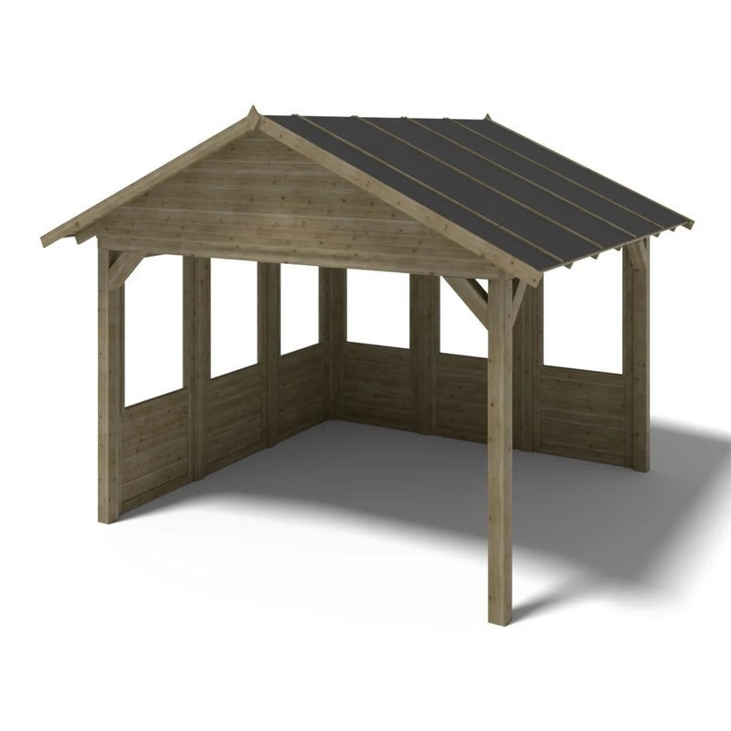 Altana ogrodowa wiata ALTANKA 4,04x4,04 m z panelami, drewniana, impregnowana, ALT126, 1szt.