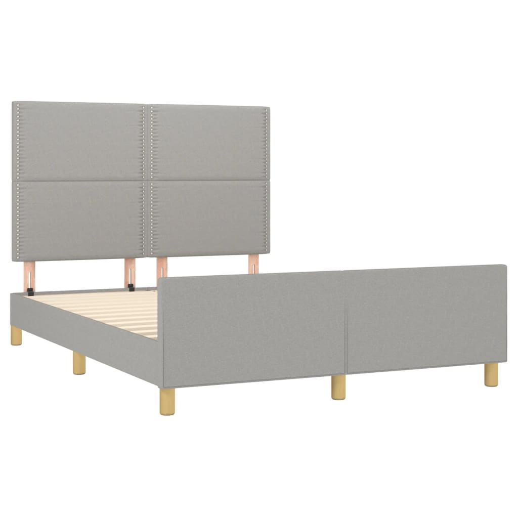 Cadre de lit sans matelas gris clair 140 x 200 cm tissu - 4