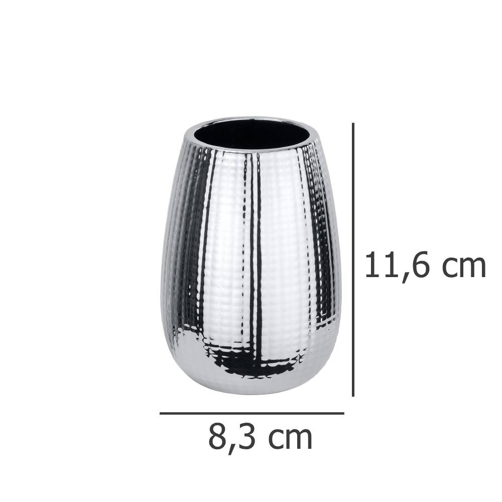 Gobelet de salle de bain design Dakar - Argent - 4