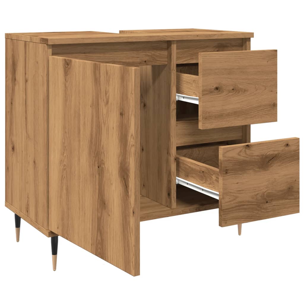 Mueble de baño de roble hecho a mano en madera de ingeniería - 7