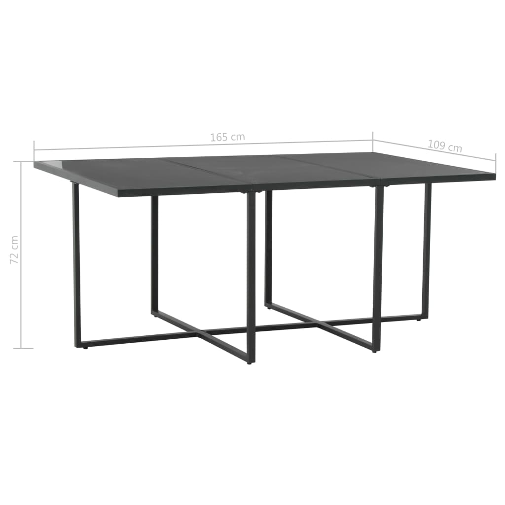 Mobile da pranzo da giardino in 7 pezzi e cuscini in resina intrecciata nera 02_0014820 - 7