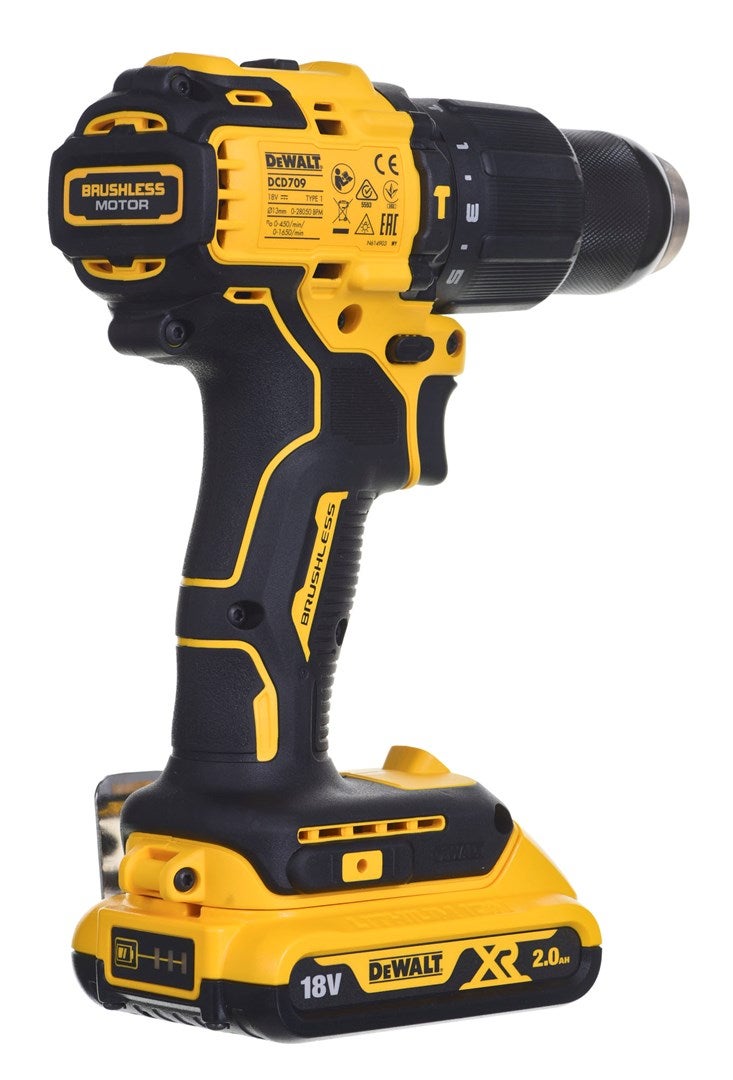 DeWalt DCD 709 D2T Perceuse-visseuse à percussion sans fil 18V 65Nm + 2x Batteries 2,0Ah + Chargeur + Coffret de transport - 7