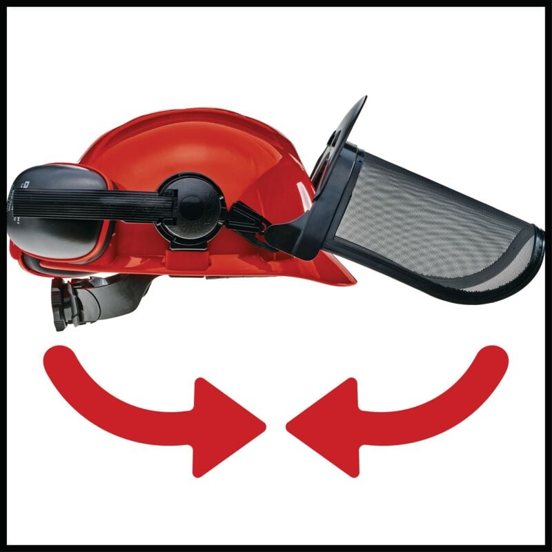 Einhell Casque de protection forestier (rabattable et réglable, Oreillettes anti-bruit orientables) - 3