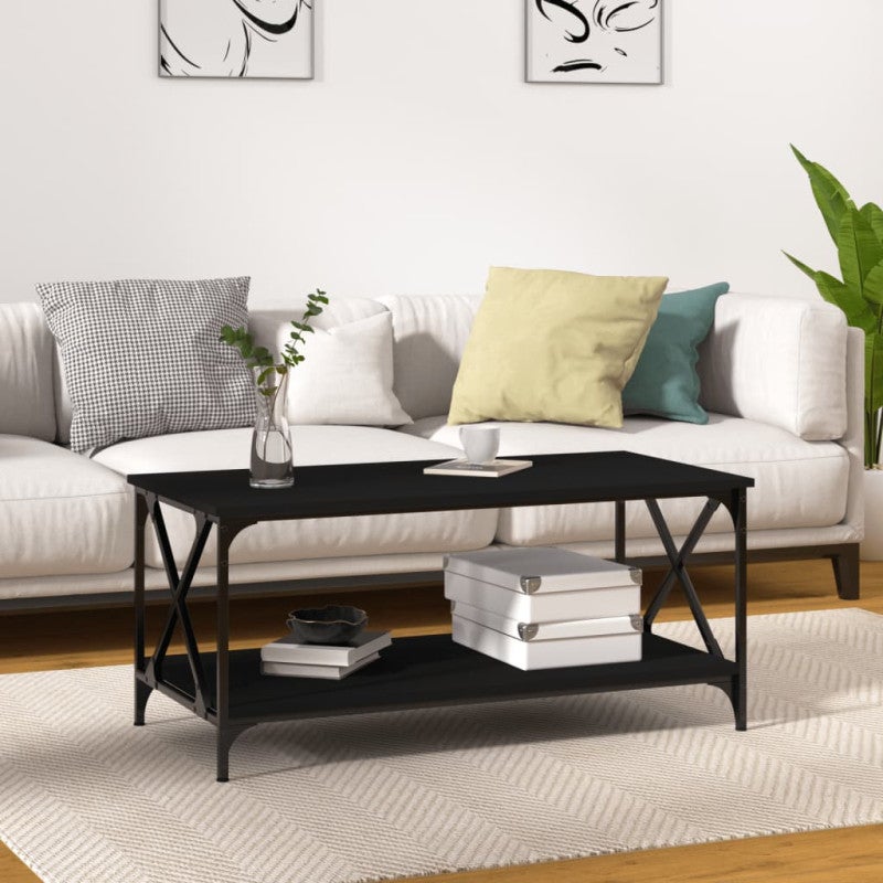 Stolik kawowy, czarny 100x50x45 cm, materiał drewnopochodny vidaXL